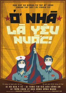Plakat «Sein Land zu lieben, heisst zuhause zu bleiben!» © Hiep Le Duc 2020